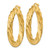 10K Yellow Gold Hollow 5 mm Satin & Polished Twisted Hoop Earrings, 25 mm Long - View 2