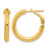 10K Yellow Gold Hollow 3 x 22 mm Polished Round Omega Back Hoop Earrings