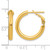10K Yellow Gold Hollow 3 x 22 mm Polished Round Omega Back Hoop Earrings - View 3