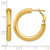 10K Yellow Gold Hollow 4 x 28 mm Polished Round Omega Back Hoop Earrings, 28.5 mm Long - View 3