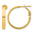 10K Yellow Gold Hollow 3 x 20 mm Polished Square Tube Round Hoop Earrings
