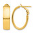 10K Yellow Gold Hollow High Polished 7 mm Omega Back Oval Hoop Earrings, 19.25 mm Long
