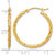 10K Yellow Gold Hollow Polished and Satin Diamond-Cut 2.05 mm Hoop Earrings, 25 mm Long - View 3