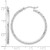 Rhodium-Plated 10K White Gold Hollow Polished and Satin Diamond-Cut 2.00 mm Hoop Earrings, 35 mm Long - View 3