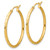10K Yellow Gold Hollow Polished and Satin Diamond-Cut 2.00 mm Hoop Earrings, 30 mm Long - View 2