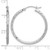 Rhodium-Plated 10K White Gold Hollow Polished and Satin Diamond-Cut 2.00 mm Hoop Earrings, 30 mm Long - View 3