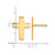 10K Yellow Gold Polished Cross Stud Earrings - 10TC1062 - View 3