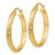 10K Yellow Gold Hollow Diamond-Cut 3.5 x 28 mm Hollow Hoop Earrings - View 2