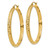 10K Yellow Gold Hollow Diamond-Cut 3.5 x 38 mm Hollow Hoop Earrings - View 2