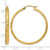 10K Yellow Gold Hollow Diamond-Cut 3.5 x 38 mm Hollow Hoop Earrings - View 3