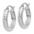 Rhodium-Plated 10K White Gold Diamond-Cut 3.5 x 17 mm Hollow Hoop Earrings - View 2