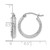 Rhodium-Plated 10K White Gold Diamond-Cut 3.5 x 17 mm Hollow Hoop Earrings - View 3
