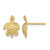 10K Yellow Gold 2-D Textured Sea Turtle Stud Earrings, 11.45 mm