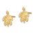 10K Yellow Gold 2-D Textured Sea Turtle Stud Earrings, 11.45 mm - View 2