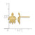 10K Yellow Gold 2-D Textured Sea Turtle Stud Earrings, 11.45 mm - View 3