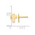 10K Yellow Gold Polished Cross Stud Earrings - 10TE977 - View 3