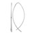 Rhodium-Plated 10K White Gold Hollow 1.75 mm Square Tube Wire Threader Drop Earrings, 57.9 mm Long
