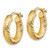 10K Yellow Gold Hollow 4 x 18 mm Diamond-Cut Round Hoop Earrings - View 2