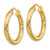 10K Yellow Gold Hollow 4 x 30 mm Diamond-Cut Round Hoop Earrings, 28 mm Long - View 2