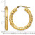 10K Yellow Gold Hollow 4 x 30 mm Diamond-Cut Round Hoop Earrings, 28 mm Long - View 3