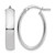 Rhodium-Plated 10K White Gold Hollow High Polished 5 mm Oval Hoop Earrings, 25.5 mm Long