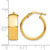 10K Yellow Gold Hollow High Polished 7 mm Hoop Earrings, 20.5 mm Long - View 3