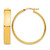 10K Yellow Gold Hollow High Polished 7 mm Hoop Earrings, 35.5 mm Long