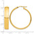 10K Yellow Gold Hollow High Polished 7 mm Hoop Earrings, 35.5 mm Long - View 3