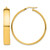 10K Yellow Gold Hollow High Polished 7 mm Hoop Earrings, 40 mm Long