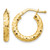 10K Yellow Gold 3 x 17 mm Diamond-Cut Hoop Earrings, 10 mm Long