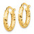 10K Yellow Gold 3 x 17 mm Diamond-Cut Hoop Earrings, 10 mm Long - View 2