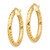 10K Yellow Gold 3 x 27 mm Diamond-Cut Hoop Earrings - View 2