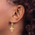 10K Yellow Gold Fleur-De-Lis Dangle Leverback Drop Earrings, 33 mm - View 4