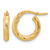 10K Yellow Gold Hollow Polished and Diamond-Cut 2.4 mm Hoop Earrings, 12 mm Long