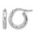 Rhodium-Plated 10K White Gold Hollow Polished Diamond-Cut 2.4 mm Hoop Earrings, 12 mm Long