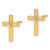 10K Yellow Gold and White Rhodium Cross Stud Earrings, 11.2 mm - View 2
