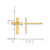 10K Yellow Gold and White Rhodium Cross Stud Earrings, 11.2 mm - View 3