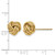10K Yellow Gold Hollow Polished Triple Love Knot Stud Earrings, 9 mm - View 3