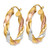 10K Tri-Color Gold Hollow Light Twisted Hoop Earrings, 29 mm - View 2