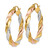10K Tri-Color Gold Hollow Light Twisted Hoop Earrings, 33 mm - View 2