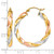 10K Tri-Color Gold Hollow Light Twisted Hoop Earrings, 33 mm - View 3