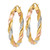 10K Tri-Color Gold Hollow Light Twisted Hoop Earrings, 34 mm - View 2