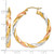 10K Tri-Color Gold Hollow Light Twisted Hoop Earrings, 34 mm - View 3