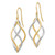 10K Two-Tone Gold Twisted Polished Dangle Shepherd Hook Drop French Wire Earrings, 39.75 mm - View 2