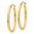 10K Yellow Gold Hollow 2 mm Oval Hoop Earrings, 30 mm Long - View 2