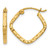 10K Yellow Gold Hollow Diamond Cut Squared Hoop Earrings, 17 mm