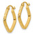 10K Yellow Gold Hollow Diamond Cut Squared Hoop Earrings, 17 mm - View 2