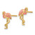 10K Yellow Gold Pink Enameled Flamingo Stud Earrings, 13 mm - View 2