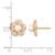 10K Yellow Gold 3-4 mm White Round Cultured Freshwater Pearl and Pink Mother of Pearl Flower Stud Earrings, 10 mm Long - View 4