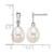 Rhodium-Plated 10K White Gold Polished 8-9 mm Rice White Cultured Freshwater Pearl Dangle Earrings, 18 mm Long - View 3
